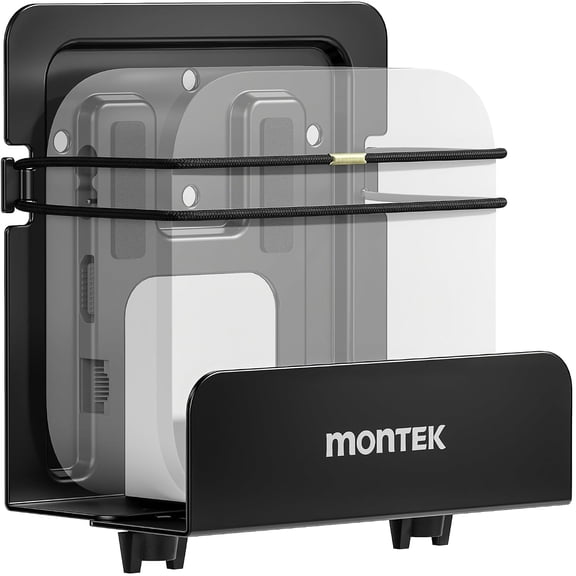 monTEK Adjustable Cable Box Wall Mount for Media Devices, Holds up to 11 lbs, 1.6"-2.7" Width, Wall Mount Shelf for Routers, Game Consoles & Mini PCs