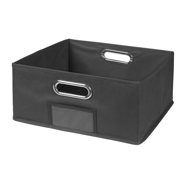 Collapsible Home Storage Foldable Fabric Low Storage Bin Grey