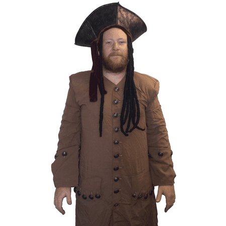 Captain Jack Sparrow Coat Adult Costume Pirates Of The Caribbean Depp (Best Jack Sparrow Cosplay)