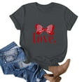thumbnail image 4 of Perfectbot Women's Valentine Tee - Bow Heart Graphic Crewneck Short Sleeve Casual Shirt, 4 of 5