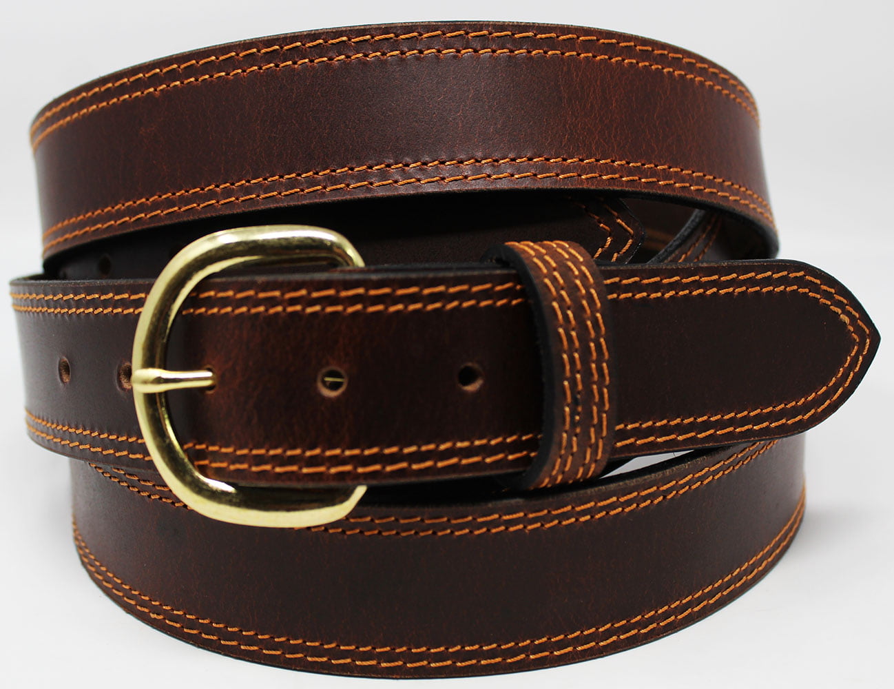 2 Inch Roller Buckle Belt Pure leather heavy duty rust resistant work belt
