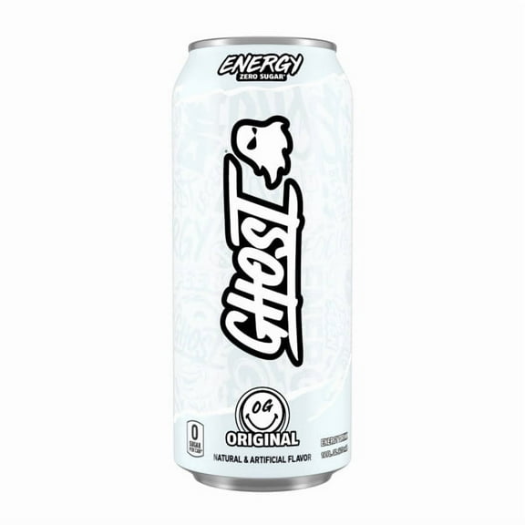 GHOST® ENERGY Zero Sugars Energy Drink, Original Flavor, 200mg Natural Caffeine, 16 fl oz, 12 Pack Cans
