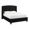 thumbnail image 2 of Summit Wingback Tufted Upholstered Bed with Nailhead in Black, King, 2 of 5