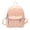Pink, variant on Floral School Backpack, PU Leather Waterproof Backpack with Pendant, Heavy Duty Mini Bookbag for Travel Work College, Beige