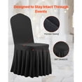 thumbnail image 6 of KFFKFF 30 Pcs Black Chair Covers, Polyester Spandex Stretch Slipcovers for Weddings, Parties, Dining, and Banquets, Flat-Front Design, Fits Chairs Measuring up to 20.08 x 17.72 x 37.4 Inches, 6 of 9