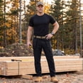 thumbnail image 2 of TOMVIGX Work Pants for Men Waterproof Ripstop Relaxed Fit Hiking Pants Stretch Elastic Waist Lightweight Cargo Jeans Flex Hunting Black Pants with Multiple Pockets XL, 2 of 8