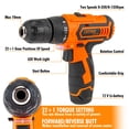 thumbnail image 3 of CARTMAN Power Tool Combo Kits with 12V Cordless Drill, Professional Household Home Tool Kit Set, DIY Hand Tool Kits for Garden Office House Repair, with a Robot Style Carry Box, 3 of 7