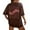 Brown, variant on T Shirts for Women Casual Tops Novelty Letter Graphic Oversized Drop Shoulder Longline Tee Shirt Top