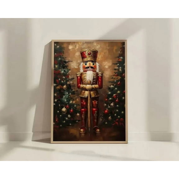 Retro Christmas Nutcracker Wall Art Poster Size 24''x36'' -Gategoo