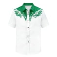 thumbnail image 4 of CONZONE Mens Buttons Down Shirts Short Sleeve Shirts for Men Trendy Western Cowboy Graphic Lapel Soft Lightweight Tops, 4 of 4