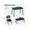 thumbnail image 4 of Home dining mesa set para 4: de madera kitchen mesa con forrado bench y 2 cushion sillas, space-saving dinette para studio kitchen, dining room, y apartments (43x28x30inch), 4 of 9