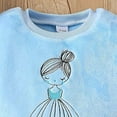 thumbnail image 5 of Zanarzt Little Girls Clothes Girl Long Sleeve Bow Sweatshirt Denim Straight Leg Jeans Pants Fall Spring Outfits Set Light Blue,5-6 Years, 5 of 7