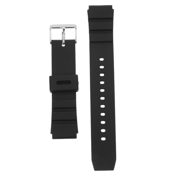 PTOOTP Correa de silicona resistente al agua para reloj, duradera, de 18 mm, para repuesto (negra).