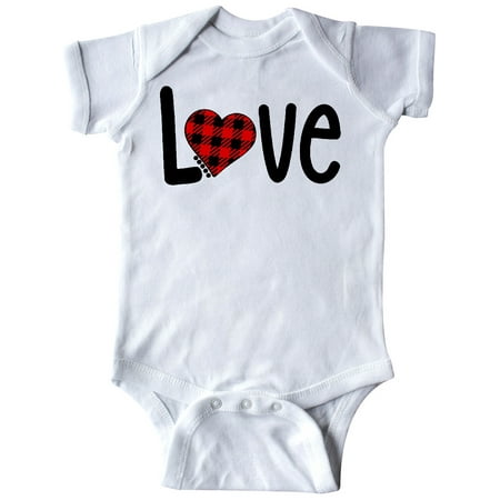 

Inktastic Love with Red Plaid Heart Gift Baby Boy or Baby Girl Bodysuit