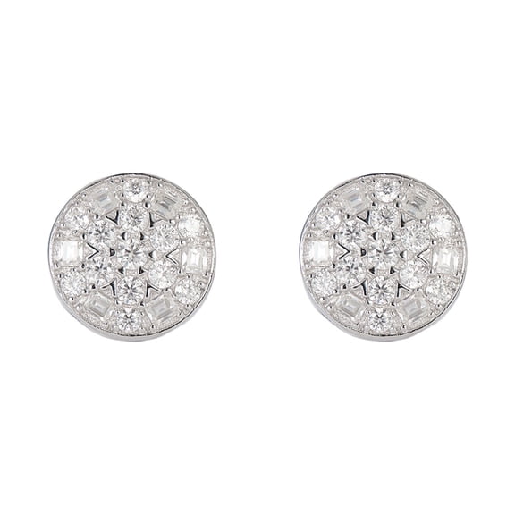 KIJ 0.5 Carat Round Moissanite Stud Earrings, 925 Sterling Silver Rhodium Plated VVS1 Gra Certified Hypoallergenic Gifts for Men Women