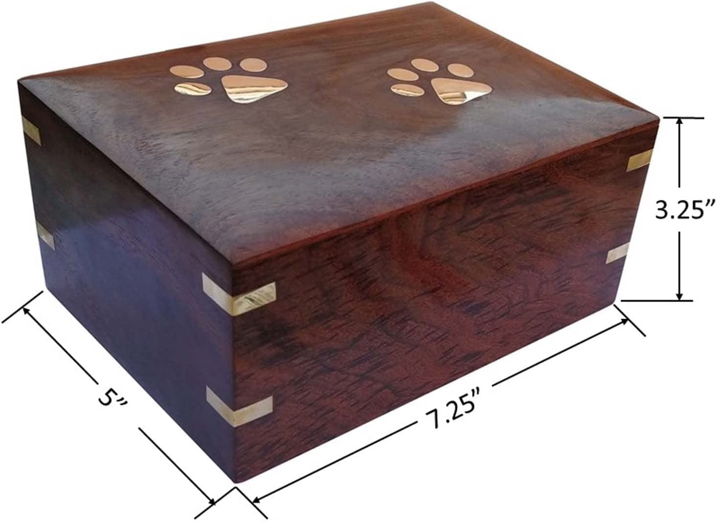 Noor Secrets Wooden Pet Urns for Dogs Ashes - Wood Cremation Urns for Pets - Cat Dog Urns - Dog Ashes Keepsake Urn - Rosewood Decorative Urn for Dog Cat Ashes - Pet Ashes Keepsake Box