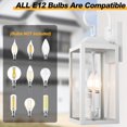 thumbnail image 4 of Farol de pared para exteriores Yolsunes, 19 pulgadas, blanco, impermeable, 2 luces, 4 of 8
