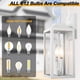 thumbnail image 4 of Farol de pared para exteriores Yolsunes, 19 pulgadas, blanco, impermeable, 2 luces, 4 of 8