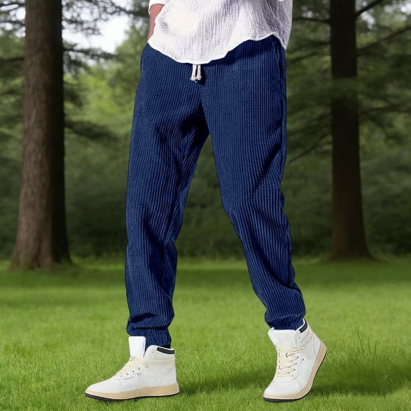 Pantalon Décontracté en Tricot d'Hiver pour Usage Quotidien - Pantalon Doublé Confortable avec Poches pour Activités Extérieures