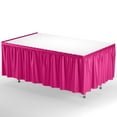 thumbnail image 3 of Exquisite 14 Ft. Hot Pink (Cerise) Plastic Table Skirt - 6 Count, 3 of 9
