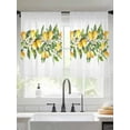 thumbnail image 2 of Yellow Lemon Sheer Curtains 45 Inch Length 2 Panels Set, Semi Transparent Voile Rod Pocket Curtains for Living Dining Room Bedroom Drapes Simple Spring Botanical Fruit Leaves Flower, 2 of 6