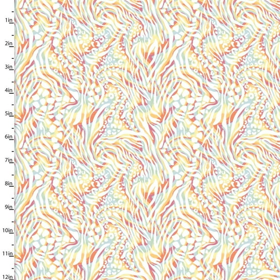Two by Two Rainbow Swirl Multi Cotton Fabric