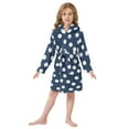 thumbnail image 6 of FORMRS Niños Bathrobe Unisex Hooded Robe Soft Plush Pajamas Sleepwear, Size 2-3T, Navy Blue Baseball Pattern, 6 of 7