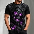 thumbnail image 2 of CONFREE Halloween Mens Short Sleeve Tshirts Crew Neck Skeleton Graphic Lightweight Hallowmas T-Shirts for Men, 2 of 5