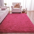 thumbnail image 4 of Soft Fluffy Area Rugs for Bedroom, 5 x 8 Feet Fluffy Shag Plush Shaggy Rug for Girls Kids Baby Teen Dorm Home Decor Aesthetic, Nursery for Living Room Christmas Decor (Rose Red), 4 of 7
