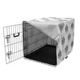 thumbnail image 3 of Floral Dog Crate Cover, Bohemian Style Lotus Flowers in Monochrome Style Artistically Drawn by Hand, Easy to Use Pet Kennel Cover for Dogs, 35" x 23" x 27", Charcoal Grey White, by Ambesonne, 3 of 6