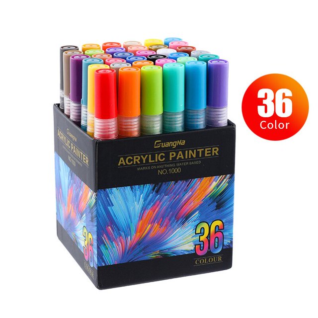 Rotuladores de pintura acrílica, bolígrafos de pincel, piedra de roca, vidrio, cerámica, lienzo, bricolaje, fabricación de Graffiti, suministros de dibujo, 30 colores