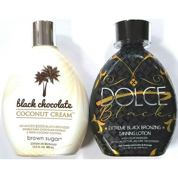 Black Chocolate Coconut Cream 200X Bronzer & DOLCE Black Tanning Bed Lotion