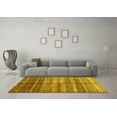 thumbnail image 3 of Ahgly Company Machine Washable Indoor Square Abstract Yellow Modern Area Rugs, 5' Square, 3 of 4