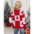 thumbnail image 5 of Sweaters for Women Color Block and Christmas Tree Printed Pullover Sweaters Crew Neck Warm Knit Sweater Shermie, 5 of 9