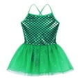 thumbnail image 3 of Sholeno Girls Shiny Fishs Cales Printed Leotard Dress Ballet Dance Dress Mermaid Princess Costume Green 4, 3 of 7