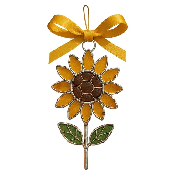 Cheapark Sunflower Acrylic Hanging Ornament Clear Floral Decoration for Windows Gardens and Year-Round Home Sunroom Decor