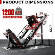 RitFit Leg Press Hack Squat Machine, Professional Adjustable Leg Press Machine for Home Gym with Linear Bearing and Weight Storage Posts, Full Lower Body Workout, Red