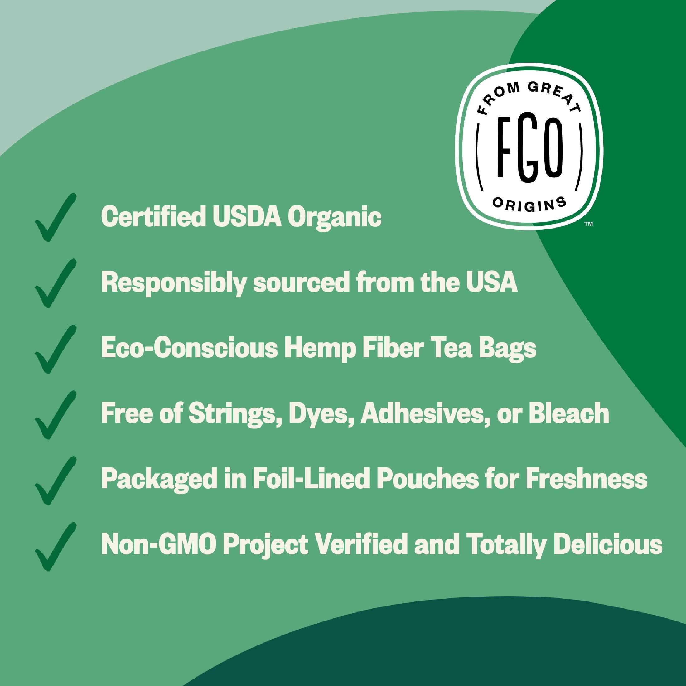 FGO Peppermint Tea, Organic, Eco-Conscious Tea Bags (100 Count)