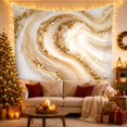 thumbnail image 3 of Concentric Agate Swirls with Burnished Gold Veins, Dramatic Abstract Style for Art Lovers, Modern Wall Decor Housewarming Gift, Tapestry Wall Hanging for Bedroom and Office, 3 of 7