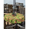 thumbnail image 2 of Outdoor Tablecloth with Umbrella Hole Zipper Summer Green Leaves Round Tablecloth 54" Waterproof Outside Table Cloth Tropical Watercolor Botanical Patio Table Cover Tablecloths for Picnic Party, 2 of 8