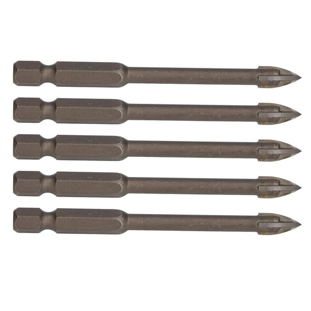 Brocas para azulejos Jadeshay 5 piezas broca cruzada con vástago hexagonal