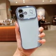 thumbnail image 2 of For iPhone 16 Plus Phone Case,Wavy Frame Designing,Love Heart Pattern,Luxury Plating Shockproof Anti-fall Soft TPU Ultra Slim Thin Fit Cute Electroplated Phone Case Cover,Blue, 2 of 8