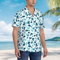 thumbnail image 3 of Balery Cute Shark Camisas hawaianas de manga corta para hombre, camisas playeras de corte holgado, camisas de vacaciones con botones,Large, 3 of 7