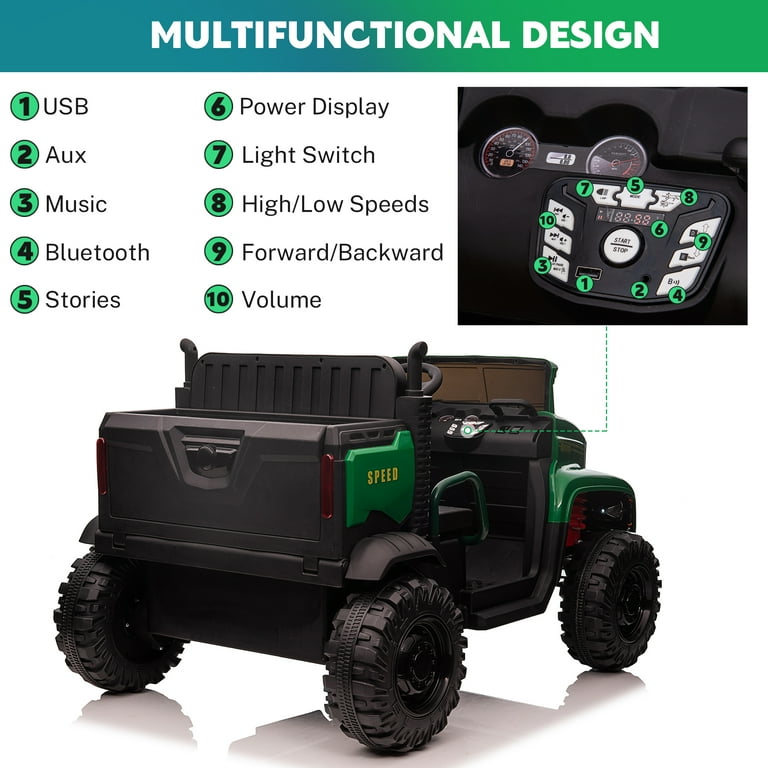Kids Ride On Dump Truck 24V Ride On Dump Truck, 2X200W Powerful Motors, 20" Spacious Two Seater... Ride On Dump Truck For Kids 3-5