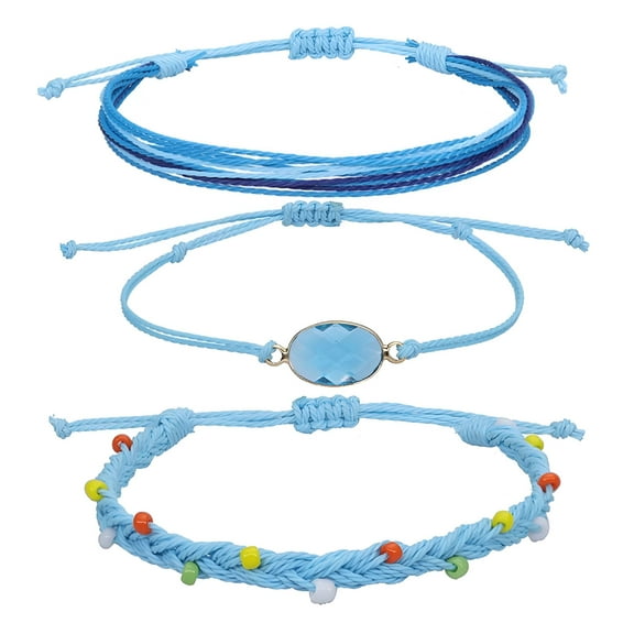 DESIGNICE String Bracelet Handmade Braided Rope Charms Boho Surfer Bracelet for Teen Girls Preteens Women