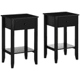 thumbnail image 1 of HOMCOM Side Table Set of 2, End Tables with Drawer and Bottom Shelf, 1 of 10