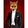 thumbnail image 2 of Art.com Fox in Evening Suit Portrait Stretched Canvas Print Wall Art by Fab Funky, 18" x 24", 2 of 4