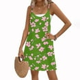 thumbnail image 4 of Summer Savings Wuchoa Ladies Summer Plus Size Flowy Mini Dresses Spaghetti Strap Sleeveless Loose Floral Print Curvy Dresses Round Neck Going Out White Vestidos Casuales Para Mujer, 4 of 7