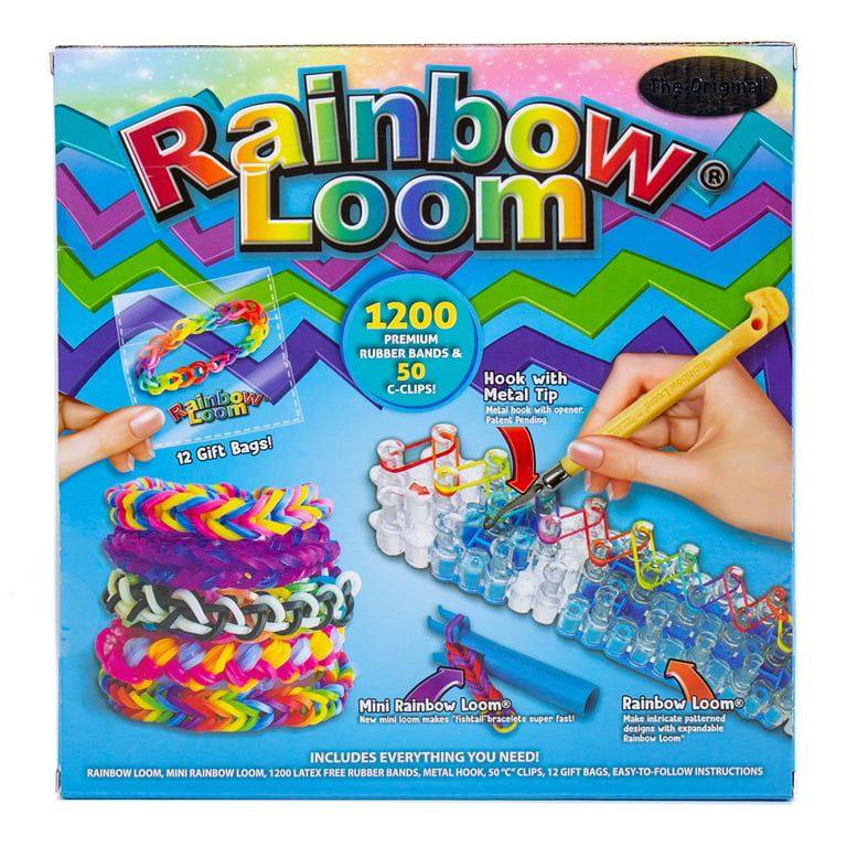 Rainbow Tire Track Black and White Rainbow Loom Rubber Band