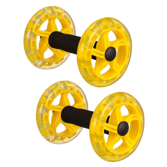 Luxshiny Yellow Ab Wheel Roller for Core Strength, Abdominal Muscle Toning, Calorie Burning, and Lightweight Fitness Equipment